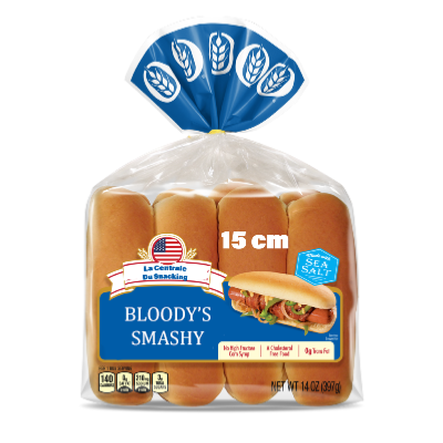 PAIN BLOODY'S SMASHY HOT-DOG POTATOES - 15 cm PAR 16 COLIS